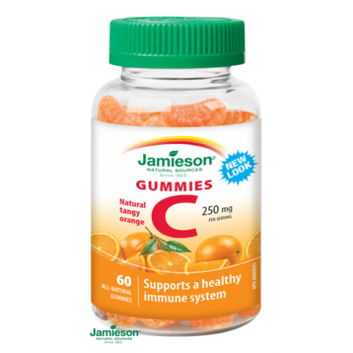 JAMIESON Vitamín C Gummies - Витамин С жевательные пастилки со вкусом апельсина, 60 шт